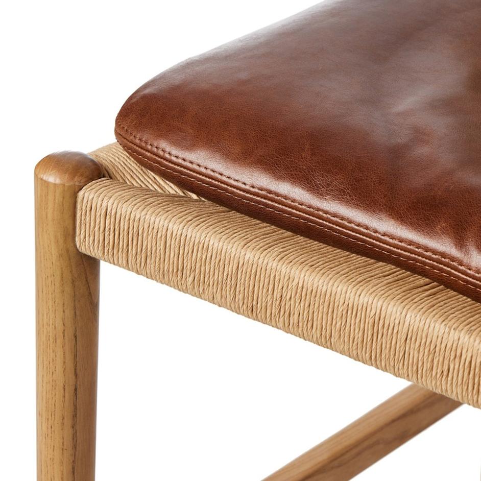 Dara Bar Stool In Dulane Mahogany And Natural Paper Cord And Toasted Ash by Four Hands