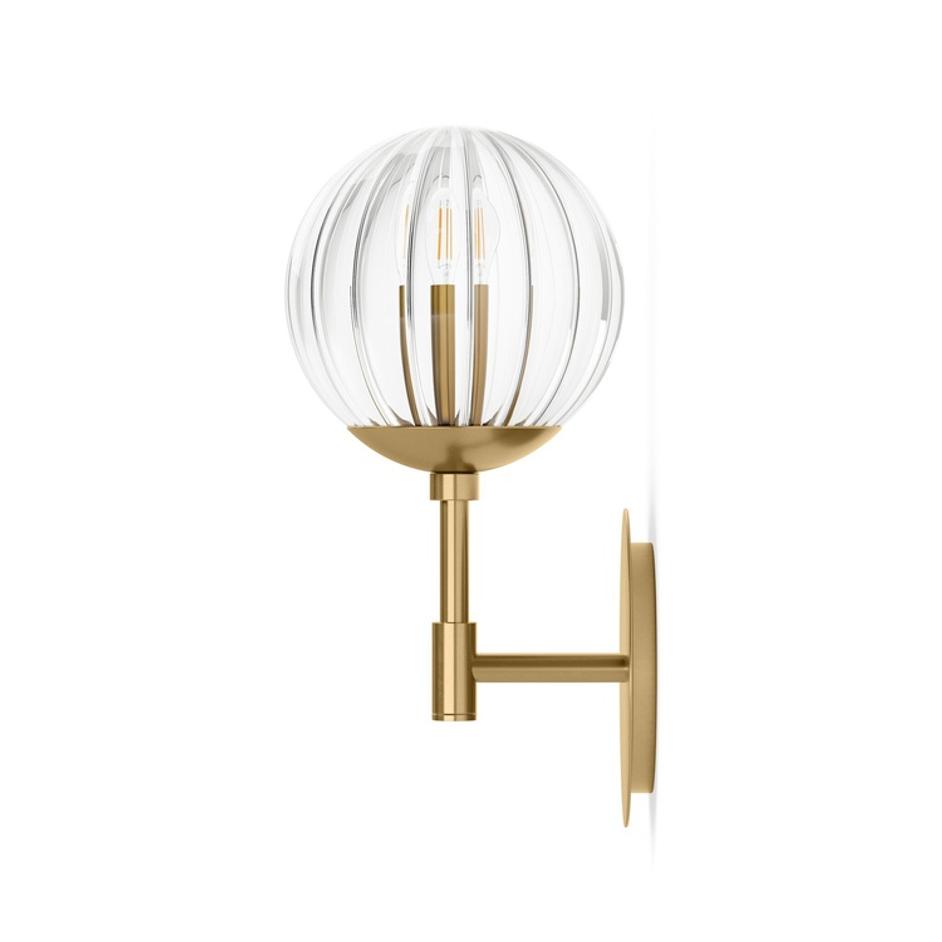 Sunset Sconce In Burnished Brass And Clear Ribbon Glass by Four Hands