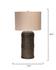 Barrell Leather Table Lamp with Elephant Hemp Shade by Jamie Young
