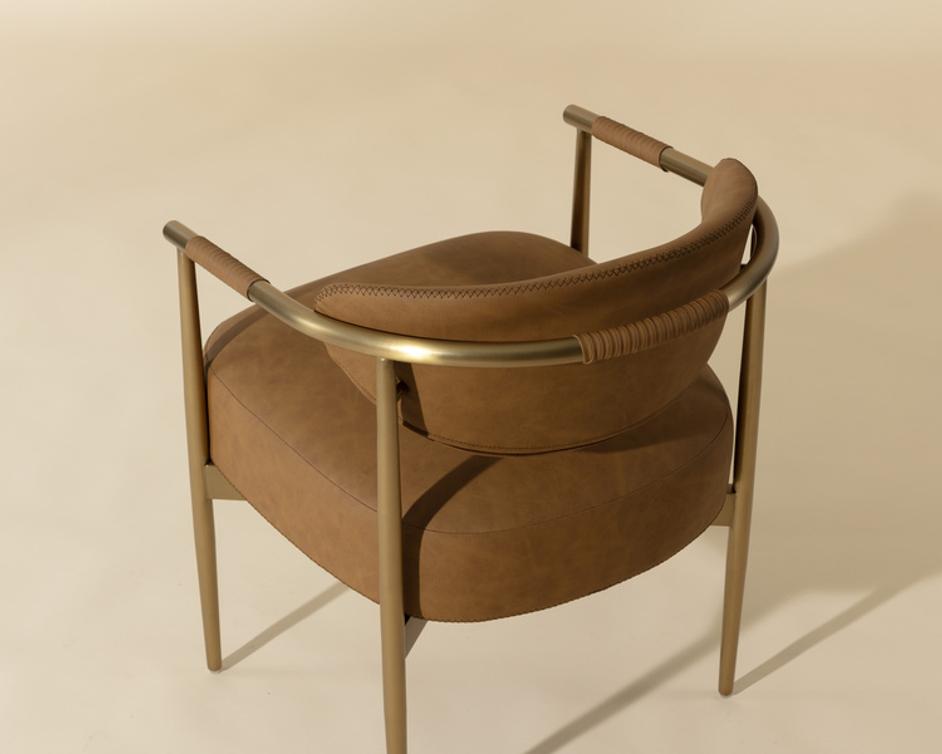 HELOISE DINING ARMCHAIR - MILLIKEN COGNAC by Sunpan