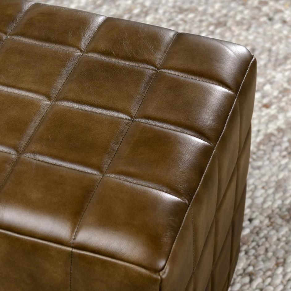 Carlo Leather 18" Square Ottoman by Classic Home