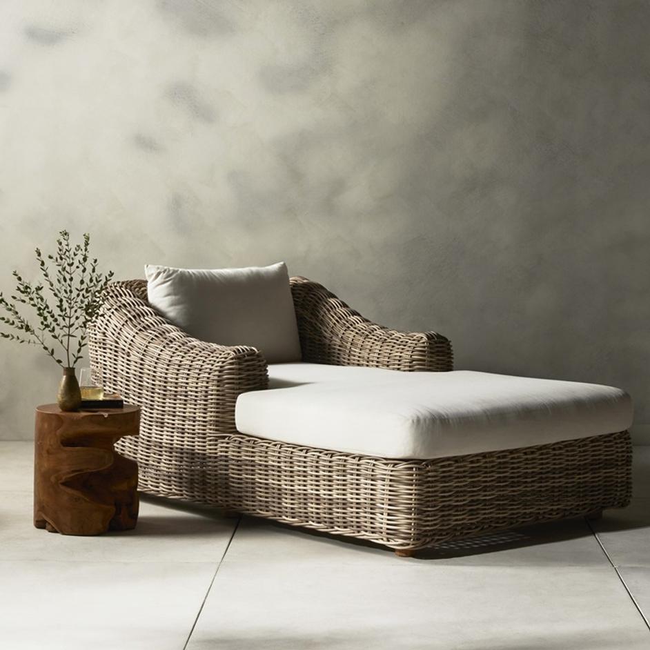 Messina Outdoor Chaise Lounge - Venao Ivory by Four Hands