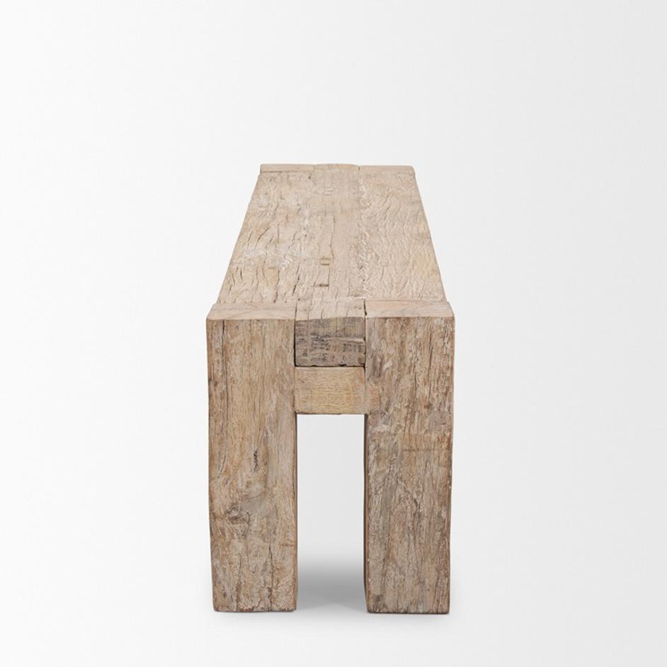 McArthur Whitewash Reclaimed Wood Bench by Mercana