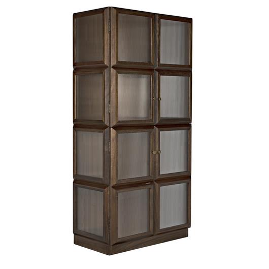 Collins Hutch in Dark Walnut with Glass Accents by Noir Furniture