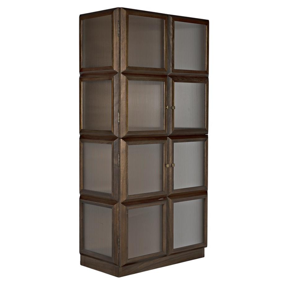 Collins Hutch in Dark Walnut with Glass Accents by Noir Furniture