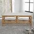 Laguna White Fabric Rattan Bench by Uttermost