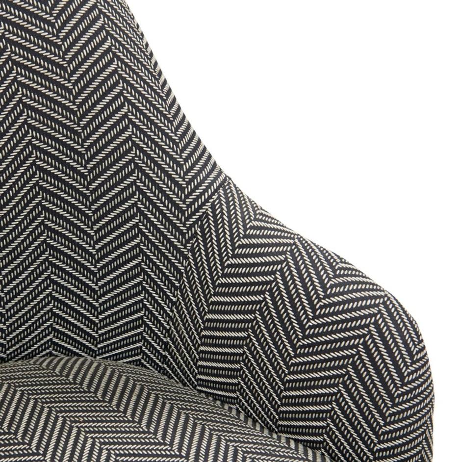 Terry Fabric Swivel Counter Stool, Black Herringbone by New Pacific Direct