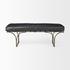 Jessie 55L x 16W Black Leather Seat W/Gold Metal Base Accent Bench by Mercana