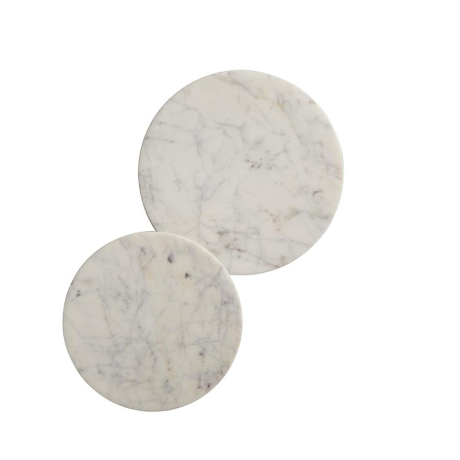 Mabel Nesting End Tables - Veined White Marble by Four Hands