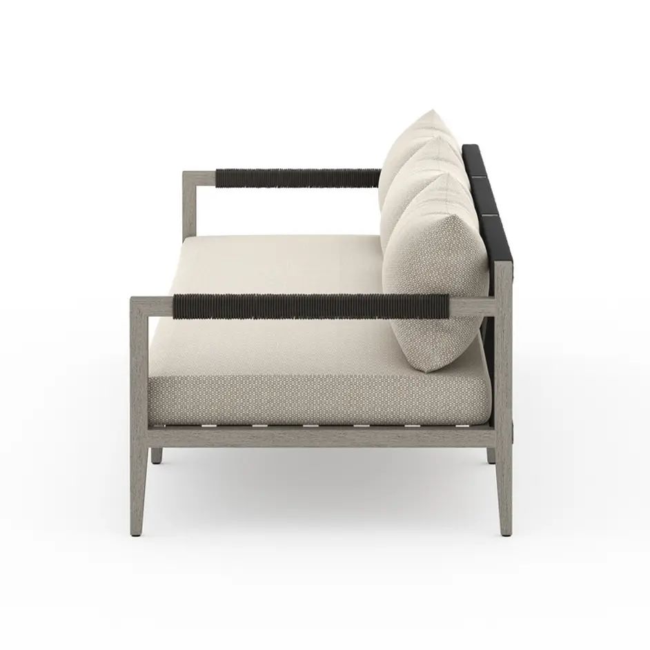 Sherwood Outdoor Sofa In 93" In Grey/Faye Sand by FOUR HANDS