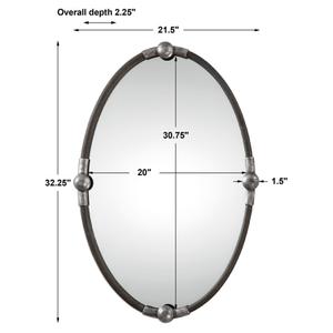 Carrick Black Oval Mirror by Uttermost