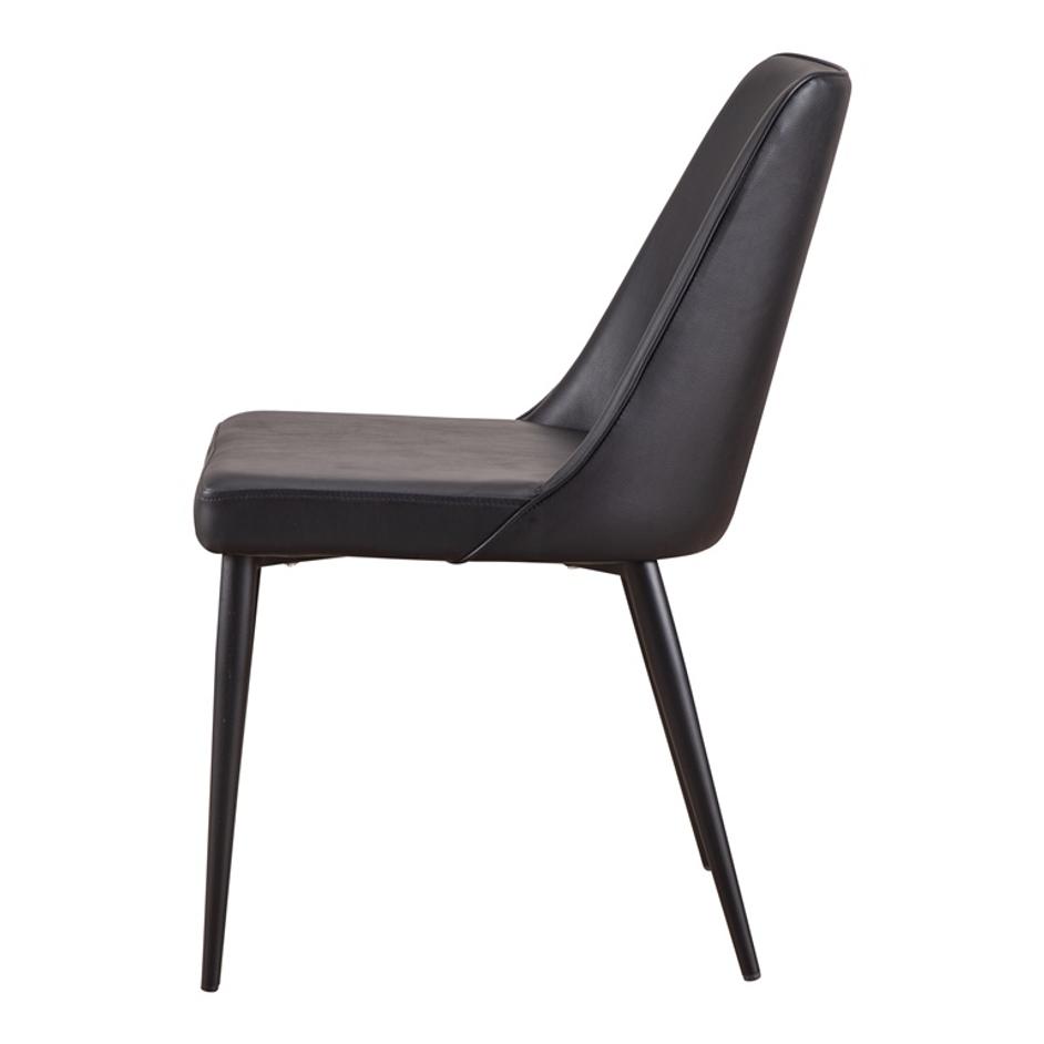 LULA DINING CHAIR BLACK VEGAN LEATHER-M2 by Moes Home