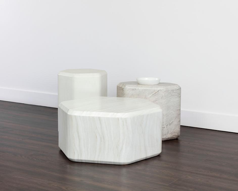 SPEZZA END TABLE - HIGH - WHITE by Sunpan