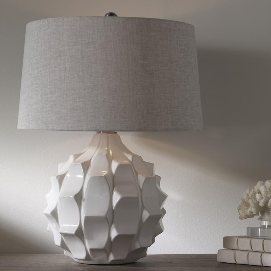 Guerina Scalloped White Lamp by Uttermost