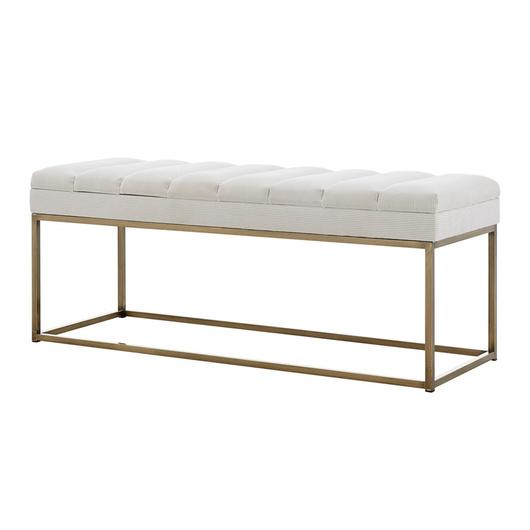 Darius Fabric Bench In Montello White by New Pacific Direct