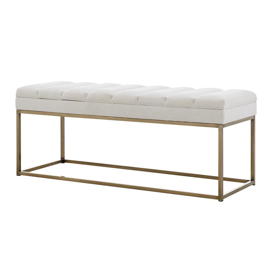 Darius Fabric Bench In Montello White by New Pacific Direct