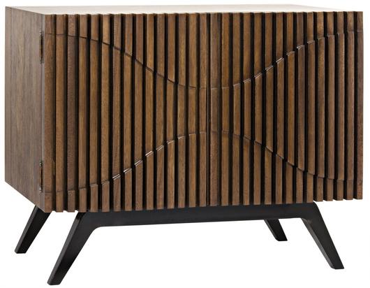 Illusion Single Sideboard with Steel Base, Dark Walnut by Noir Furniture