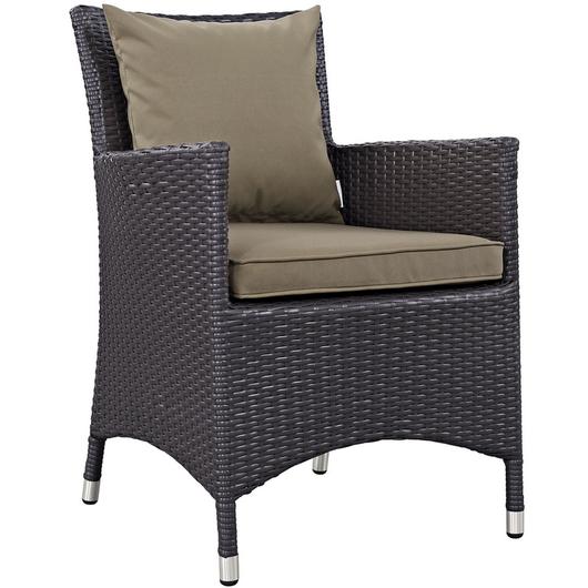 Minerva Dining Outdoor Patio Armchair In Espresso Mocha by Modway Furniture