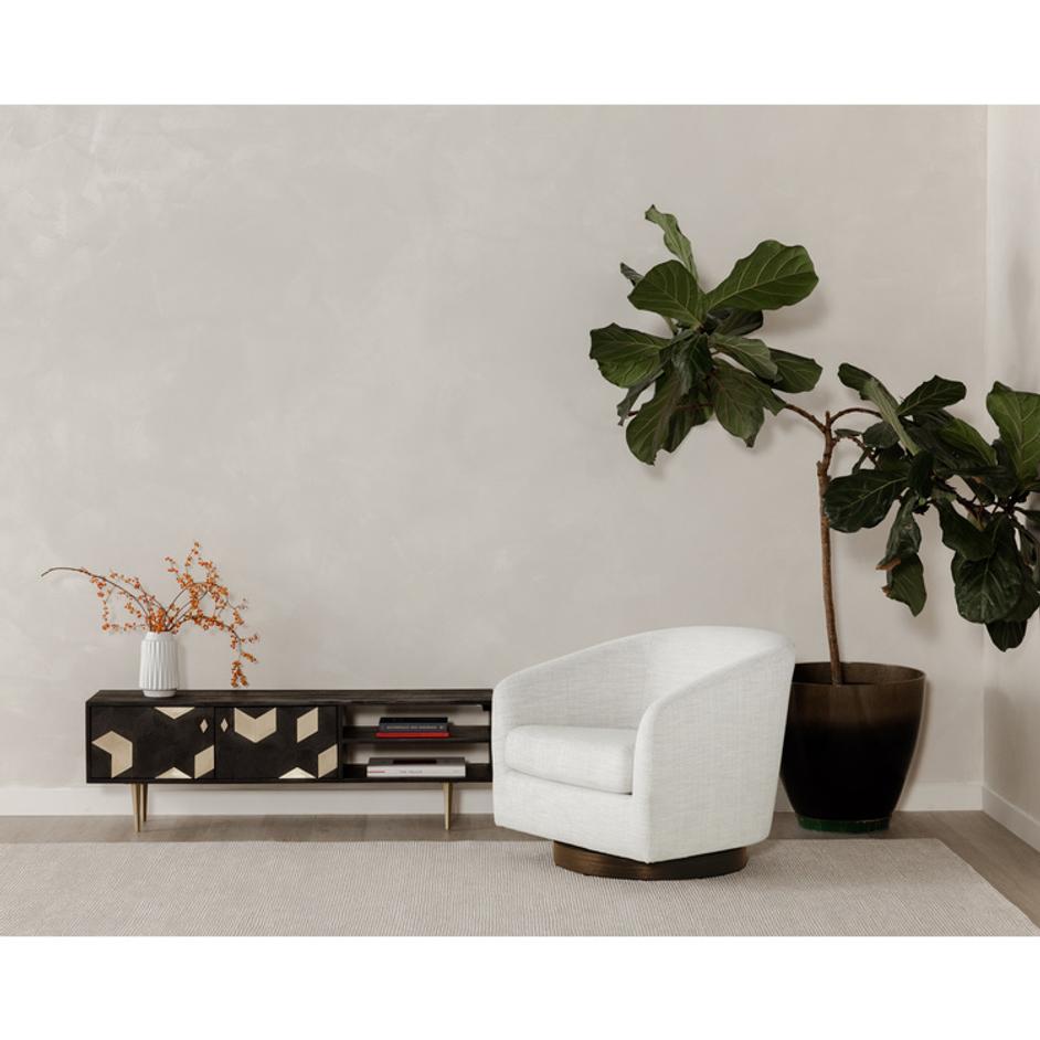 Oscy Swivel Chair Splashed White by Moes Home