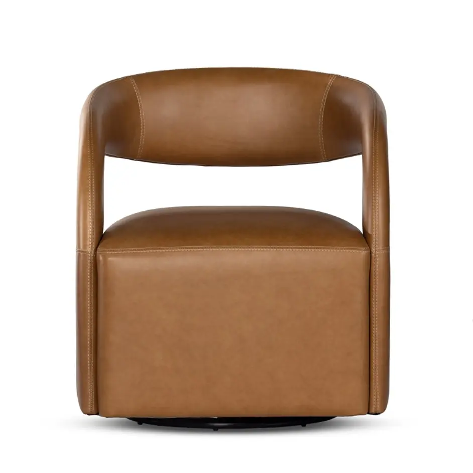 Hawkins Swivel Chair In Sonoma Butterscotch by FOUR HANDS