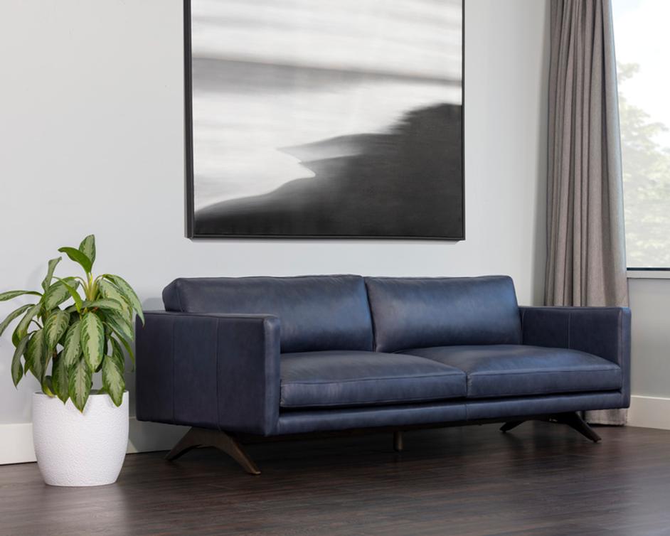 ROGERS SOFA - CORTINA INK LEATHER by Sunpan