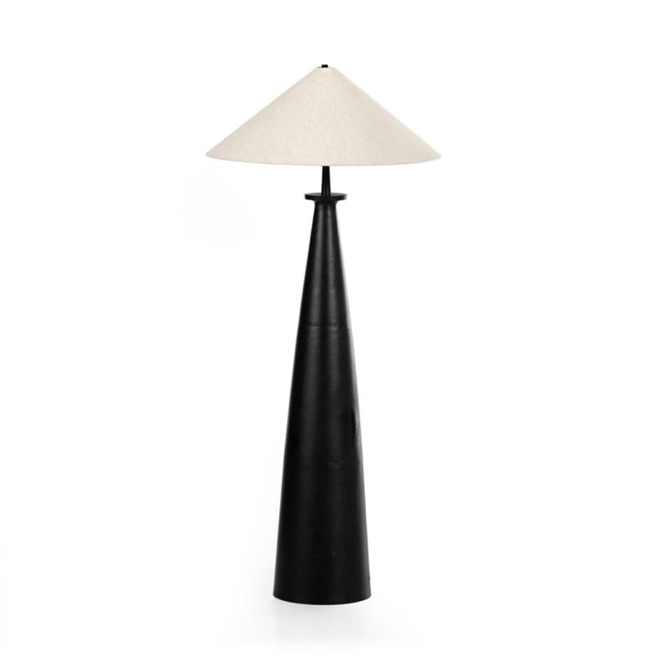 Innes Tapered Shade Floor Lamp In Mtt Black by FOUR HANDS