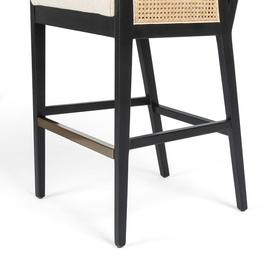 Antonia Cane Stool-Savile Flax-Bar by FOUR HANDS