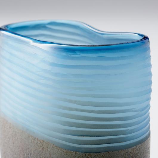 Small Europa Vase in Blue and Iron Glaze by Cyan Design