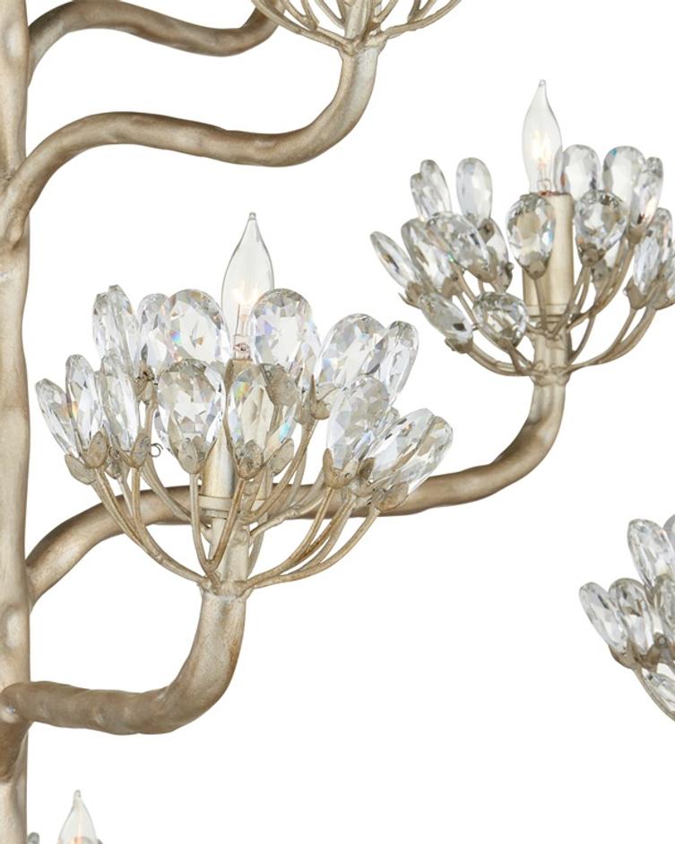 Agavé Americana Silver Chandelier In Contemporary Silver Leaf by Currey & Company