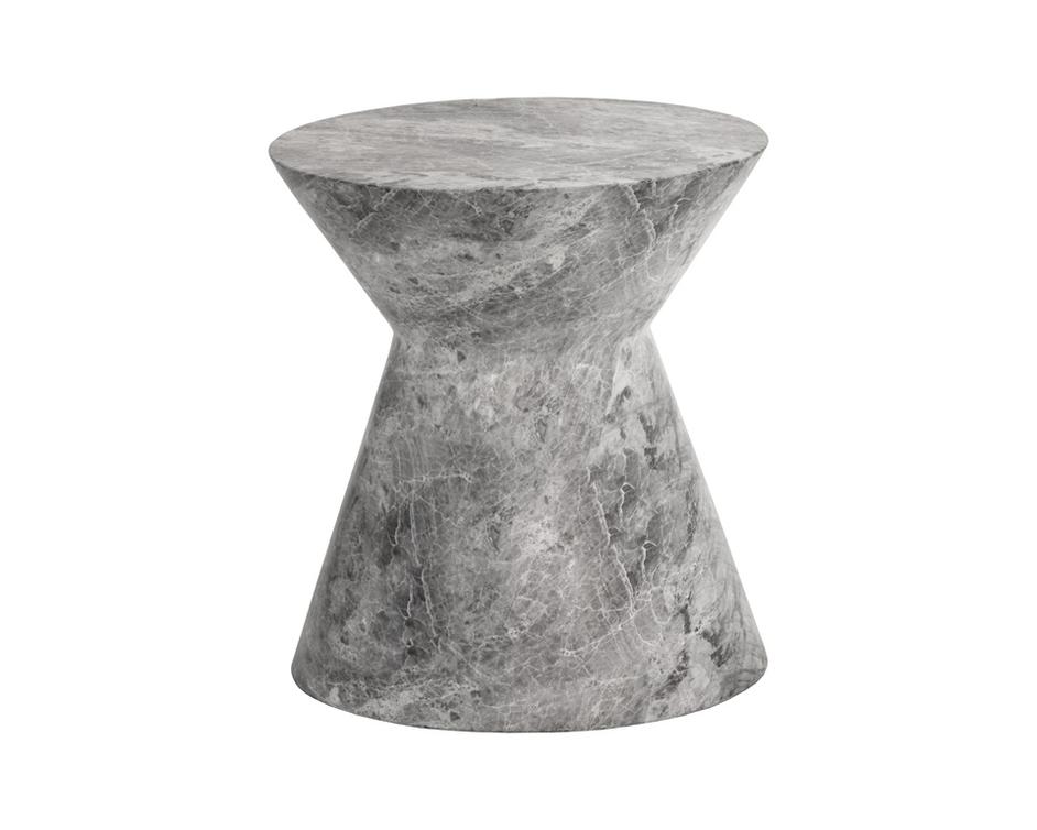Astley End Table - Marble Look - Grey by Sunpan