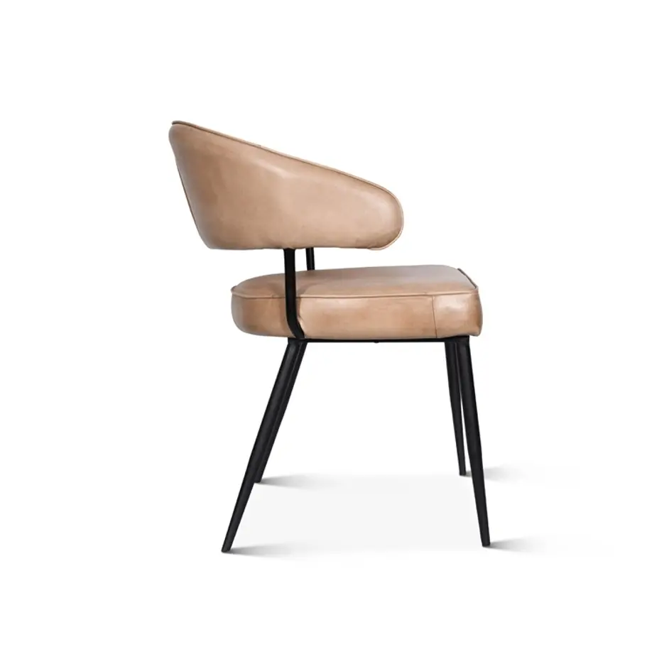 Dover Armchair, Antique Ivory Leather by Home Trends & Design