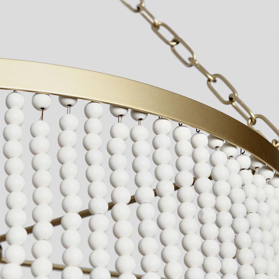 Amanda Beaded Chandelier White by Classic Home