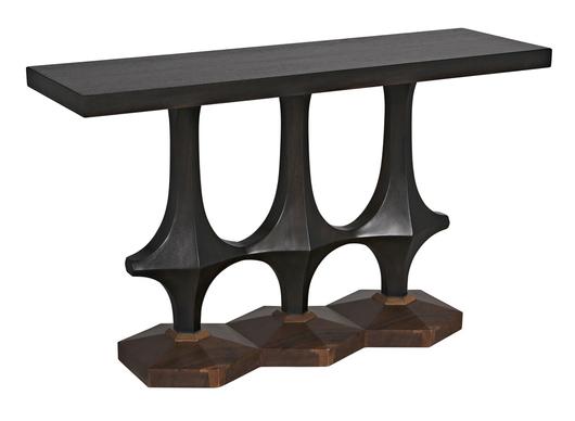 Sydor Ebony Walnut Console with Dark Walnut Base by Noir Furniture