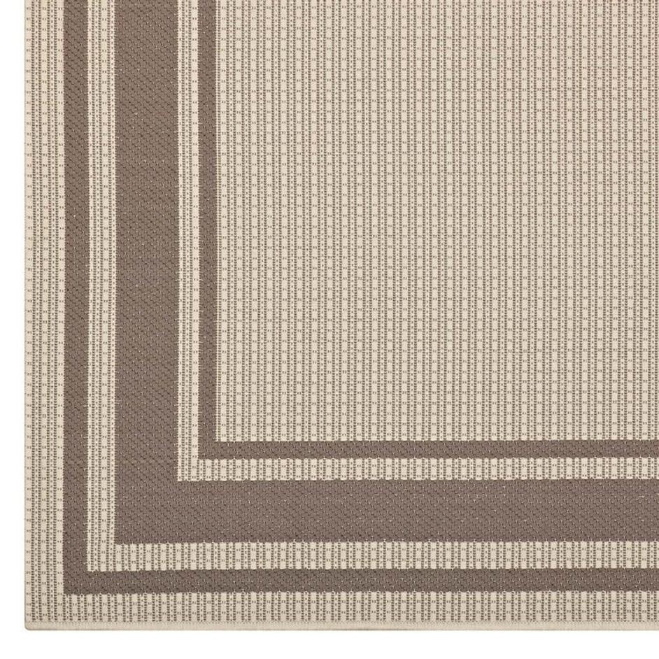 Haston Solid Border 5X8 Indoor And Outdoor Area Rug In Light And Dark Beige by Modway Furniture