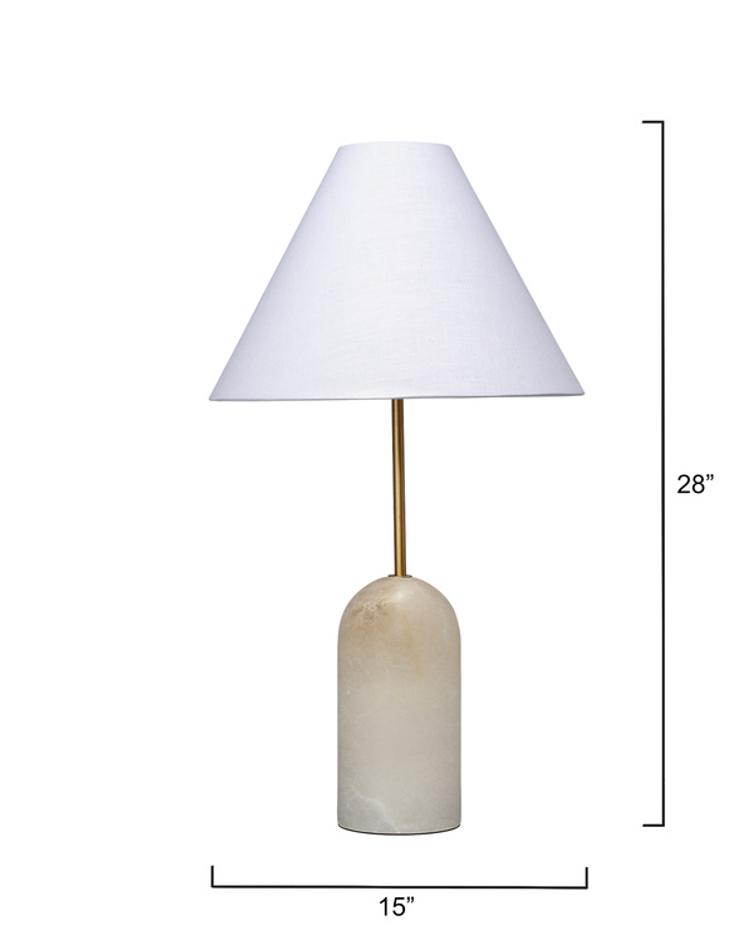 Holt Alabaster Table Lamp with Linen Shade by Jamie Young