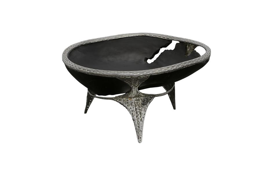 Graven Table Top Bowl, Black and Stainless Steel by Phillips Collection