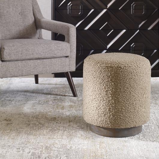 Avila Latte Round Ottoman by Uttermost