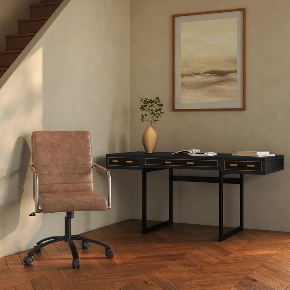 Roy Office Chair Open Road Brown Leather by Moes Home