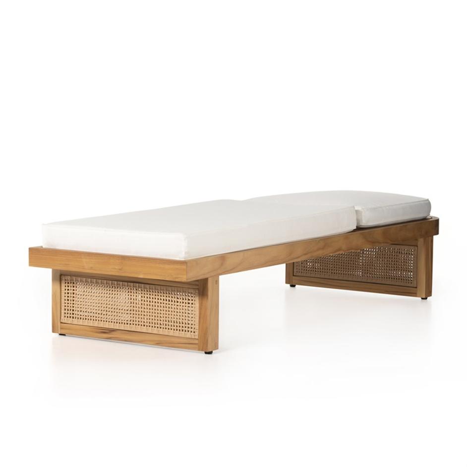 Merit Outdoor Chaise Lounge In Natural Teak by FOUR HANDS