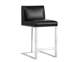 Dean Counter Stool - Stainless Steel - Cantina Black by Sunpan