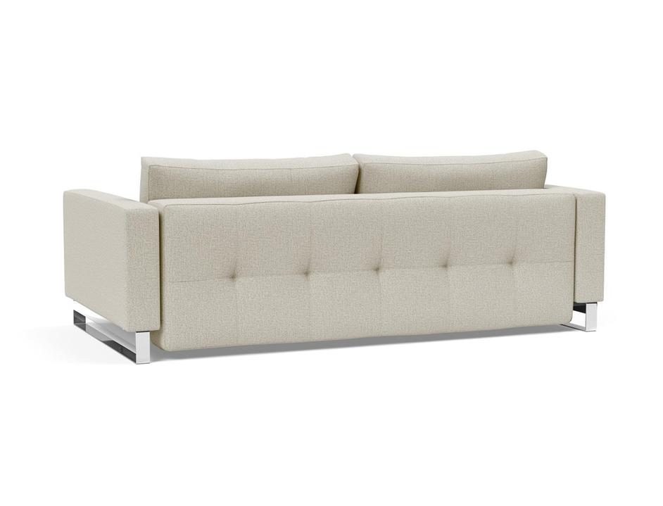 CASSIUS D.E.L. SLEEPER SOFA in MIXED DANCE NATURAL FABRIC WITH Chrome legs 527 by INNOVATION USA