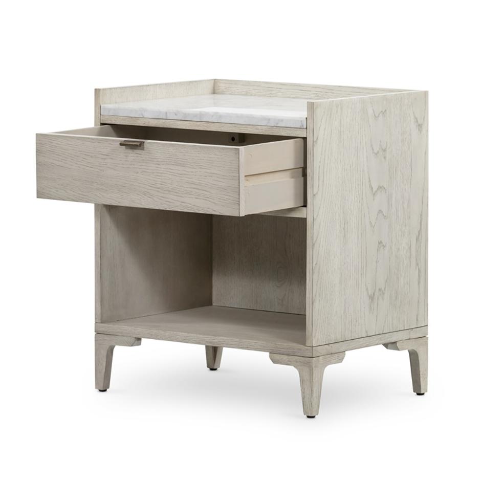 Viggo Nightstand In Vintage White Oak by FOUR HANDS