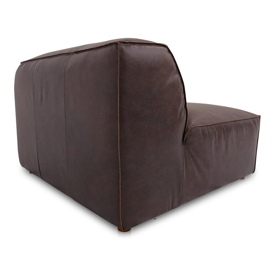 Form Corner Chair Espresso Brown Leather by Moes Home