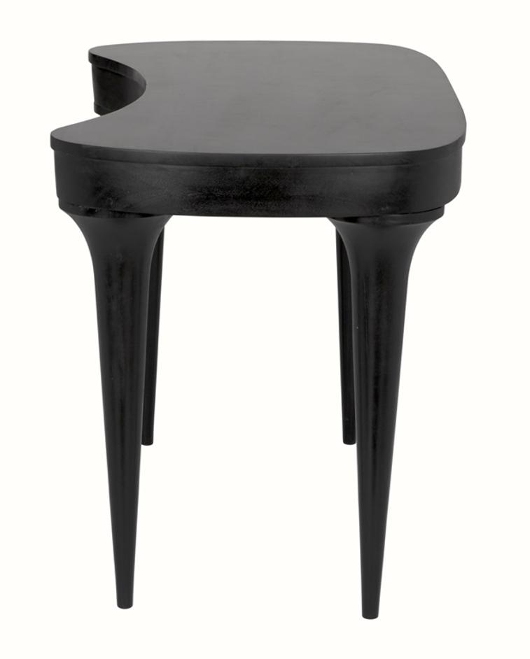 Rennie Mahogany Desk in Hand-Rubbed Black Finish by Noir Furniture