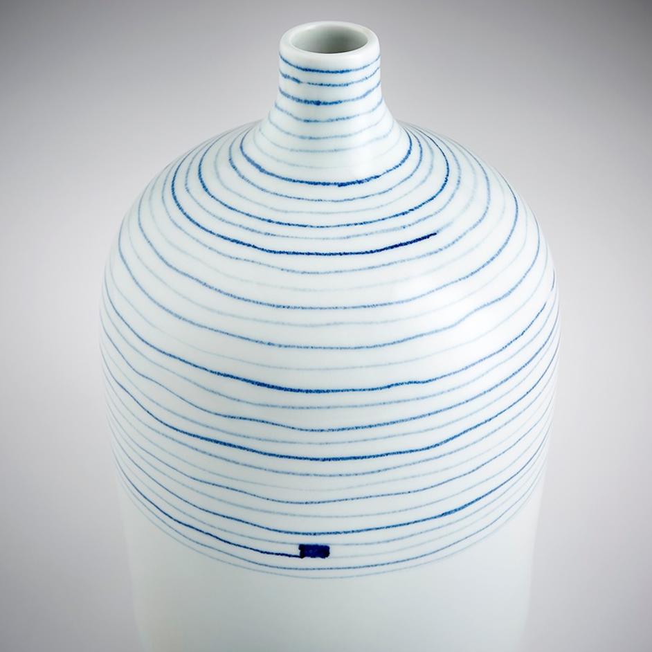 Whirlpool Vase in Blue and White by Cyan Design