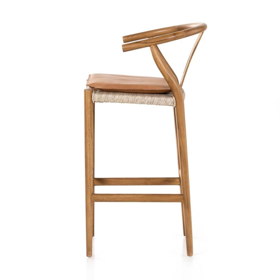 Muestra Stool W Cushion In Natural In Bar by FOUR HANDS