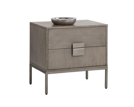 Jade Nightstand - Antique Silver - Ash Grey by Sunpan