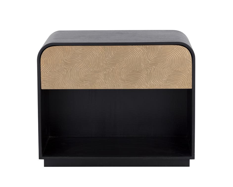 ALGARVE NIGHTSTAND - BLACK / CHAMPAGNE GOLD by Sunpan