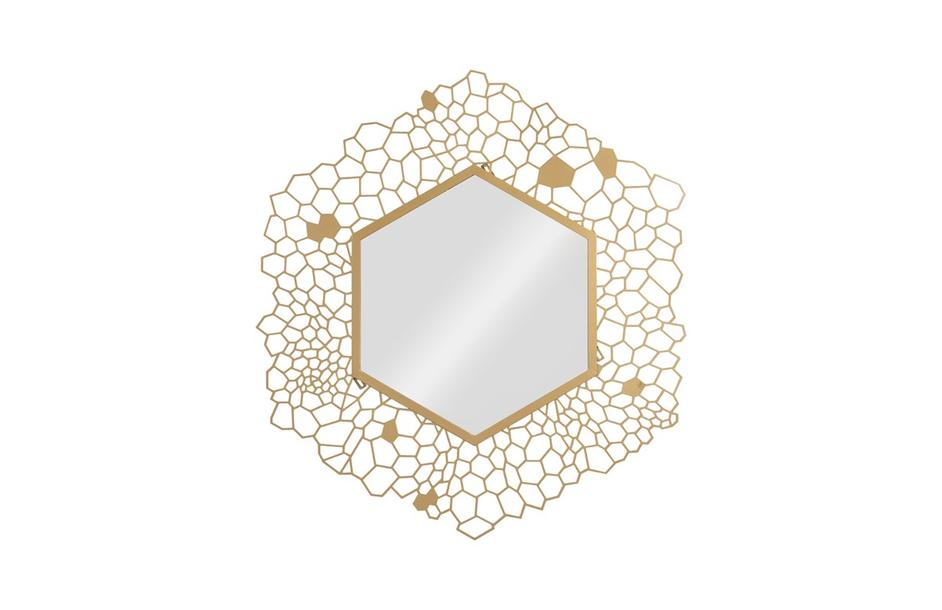 Hexagon Honeycomb Mirror Brass by PHILLIPS COLLECTION