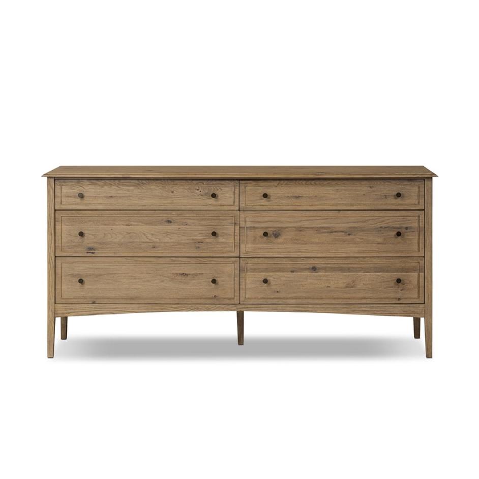 Maggie 6 Drawer Dresser - Aged Smoked Oak Resawn by Four Hands